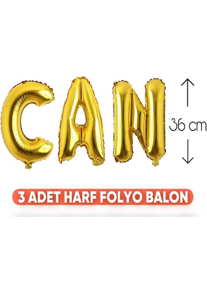 Özel Isim Seçenekli 3 Harf Folyo Balon 8 Renk Seçenekli Dogum Günü Süsü