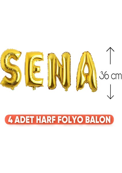 Özel Isim 4 Harf Seçenekli Folyo Balon 8 Renk Seçenekli Dogum Günü Süsü