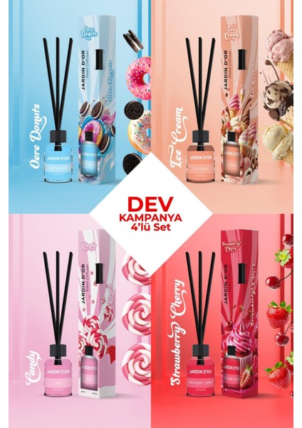 4'lü Oda Kokusu 50 ml (Oere Donuts-Ice Cream-Candy-Strawberrycherry)
