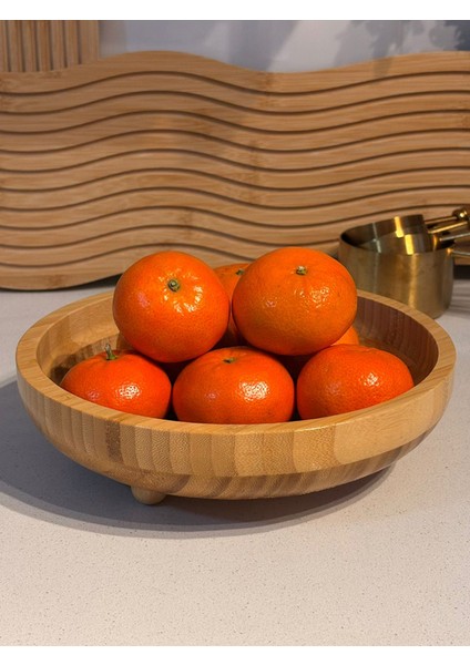 Bambu Ayaklı Oval Salata Kasesi 20 Cm (Fbs)