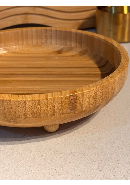 Bambu Ayaklı Oval Salata Kasesi 20 Cm (Fbs)
