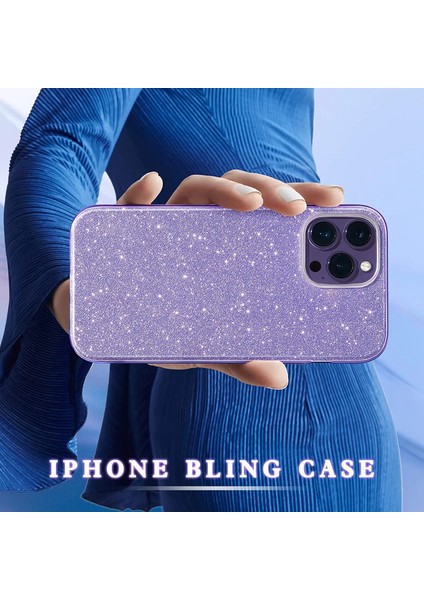 Apple iPhone 13 Pro Max Kılıf Parlak Simli Muhteşem Görünüm, Sert ve Dayanıklı Iki Katmanlı Ultra Koruma Sert Silikon
