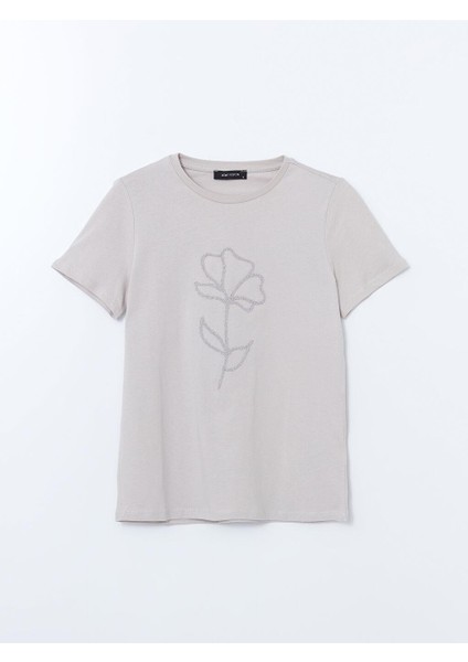 Lcw Vision Bisiklet Yaka Baskılı Kadın Tişört indirimleri