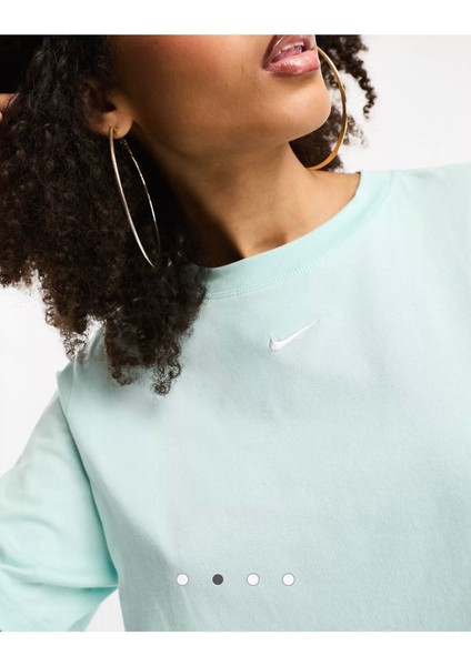 Sportswear Tee Essentials Oversize Mavi Kadın T-Shirt FD4149-346 modelleri