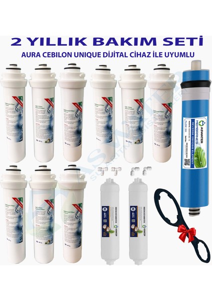 Ihlas Aura Cebilon Unıque Dijital Unique Su Arıtma Cihazı Uyumlu 2 Yıllık Bakım Filtre Bakım Seti