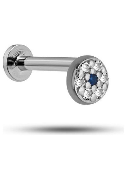 925 Ayar Gümüş Rodyumlu Minimal Çiçek Tragus Piercing Küpe