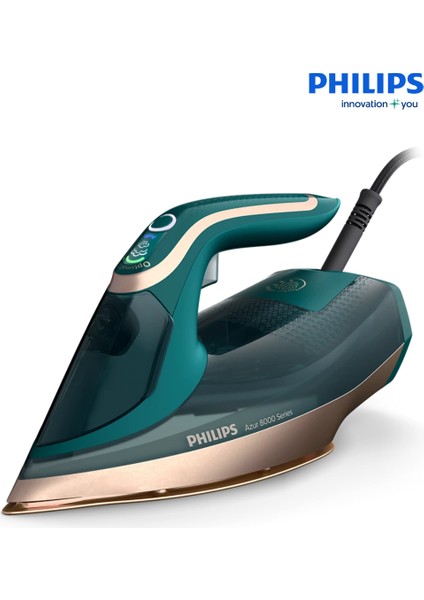 Akıllı Otomatik Isı Ayarlı Azur 8000 Serisi Optimaltemp 3000 W Steamglide Elite Rosecopper Tabanlı Ütü DST8030+TÜY&HAV Temizleyici