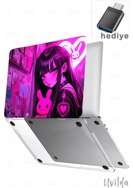 MacBook Air 15 A3114 A2941 Uyumlu Japon-18 4K Msoft Baskı Pembe Düşler