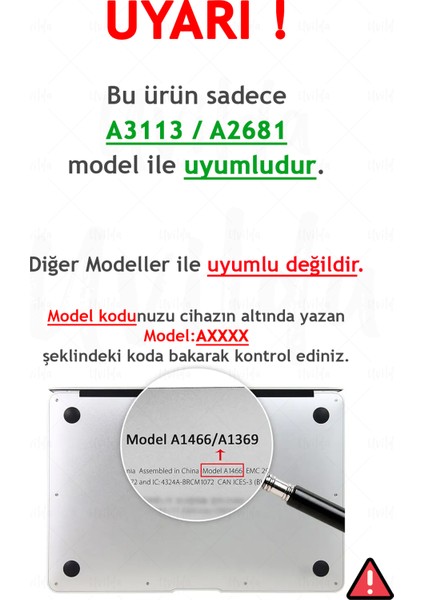 MacBook Air 13.6 A3113 A2681 Uyumlu Nefes-6 Uv Lans Msoft French Bulldog