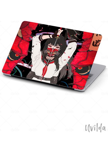 MacBook Pro 16 A2485 Uyumlu Japon-17 Msoft Renkli Samuray Kız