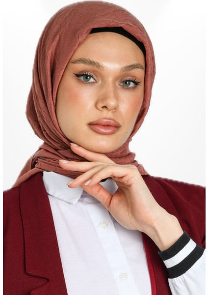 Bambu Kraş Eşarp - Koyu Mercan