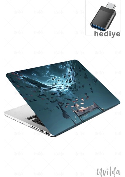 MacBook Pro 16 A2485 Uyumlu Nefes-3 Uv Msoft Desen Gece Balık Rüya