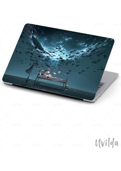 MacBook Pro 16 A2485 Uyumlu Nefes-3 Uv Msoft Desen Gece Balık Rüya