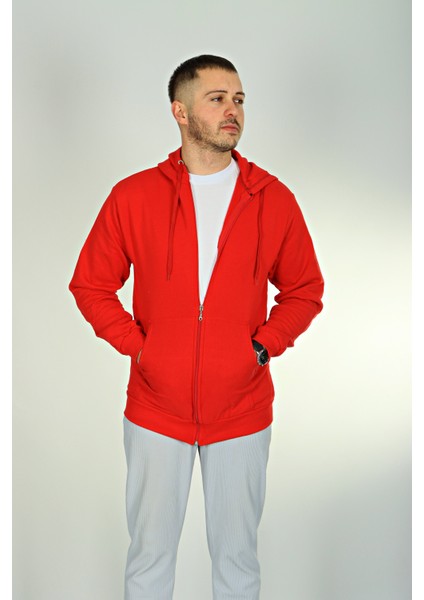 Betep 2 Iplik Fermuarlı Ceket Kırmızı