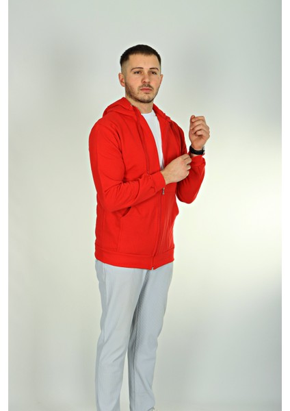 Betep 2 Iplik Fermuarlı Ceket Kırmızı modelleri