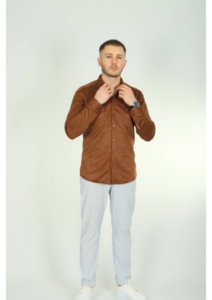 Çift Cep Nubuk Gömlek Taba fırsatları