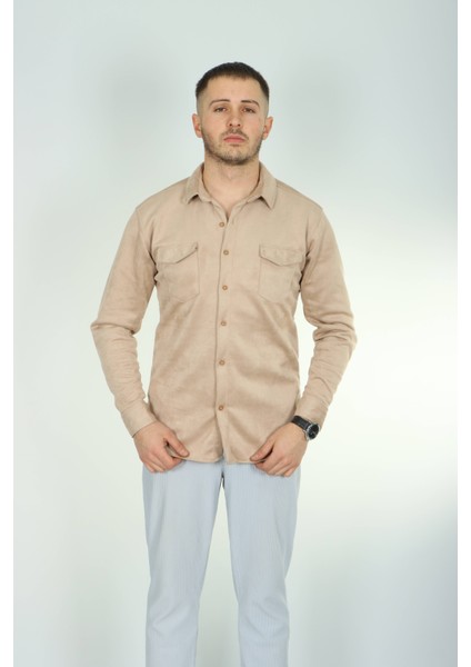 Çift Cep Nubuk Gömlek Krem fiyatları