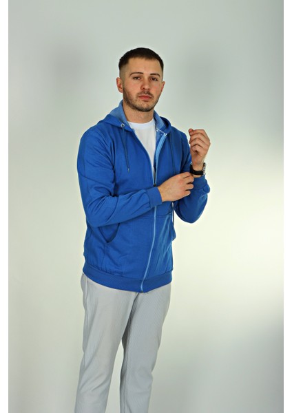 Betep 2 Iplik Fermuarlı Ceket Saks Mavi modelleri