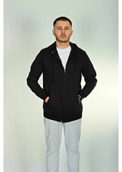 Betep 2 Iplik Fermuarlı Ceket Siyah