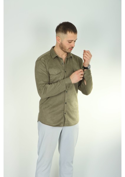 Çift Cep Nubuk Gömlek Haki fiyatları