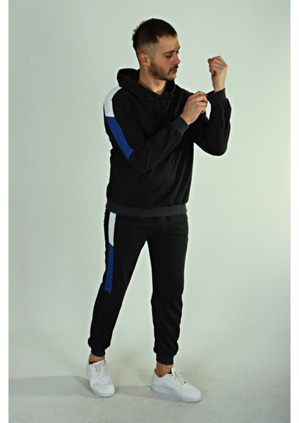 2 Iplik Garneli Kapşonlu Takım Füme