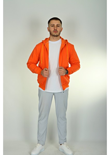 Betep 2 Iplik Fermuarlı Ceket Turuncu