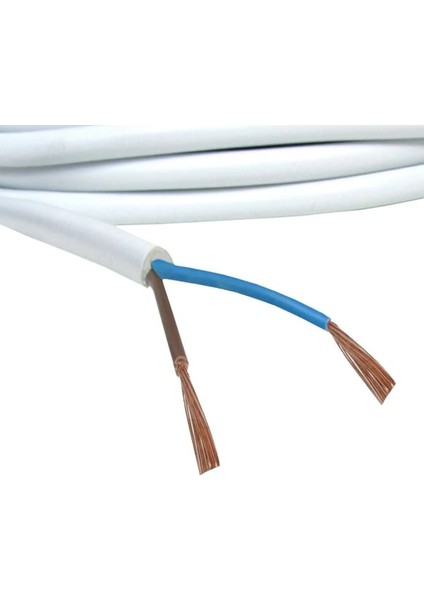 Dekoratif Örgülü Kumaş Kablo Kırmızı Renk 2X0,50MM 1 Metre