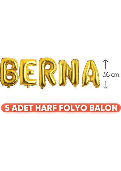 Özel Isim 5 Harf Seçenekli Folyo Balon 8 Renk Seçenekli Dogum Günü Süsü