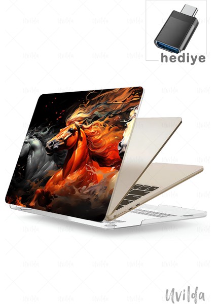 MacBook Pro 13 A2338 A2289 A2251 A2159 A1989 A1708 A1706 Uyumlu Nefes-5 Msoft Fit Baskılı Ruhani Atlar