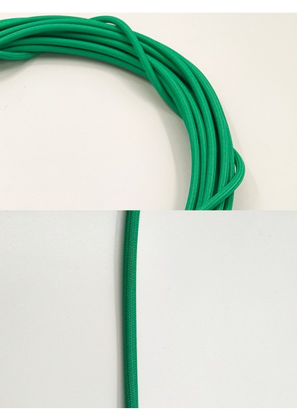 Dekoratif Örgülü Kumaş Kablo Yeşil Renk 2X0,50MM 1 Metre