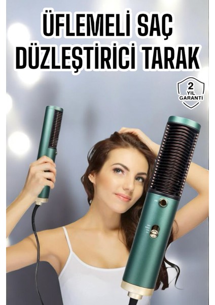 Fön Tarak Saç Düzleştirici Üflemeli Fön Makinesi Sıkı Dişli Taşınabilir