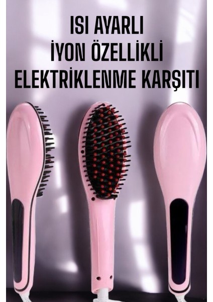 Saç Düzleştirici Tarak Isı Ayarlı Yıpranma Önleyici Düzleştirici Fön Tarak