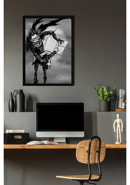 Death Note Çerçeveli Tablo - Ölüm Defteri Manga Anime Poster Tablo fiyatları