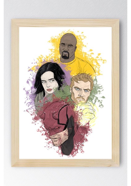 The Defenders Çerçeveli Tablo - Marvel Dizi Poster Tablo