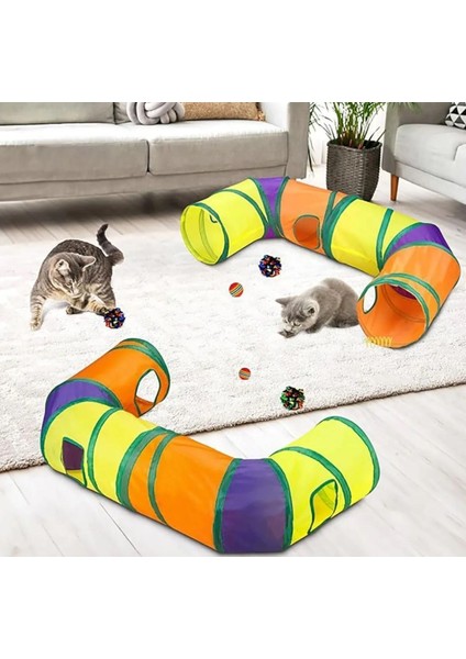 Gökkuşağı Renkli Katlanır Kedi Köpek Oyun Tüneli, Eğlenceli ve Dayanıklı modelleri