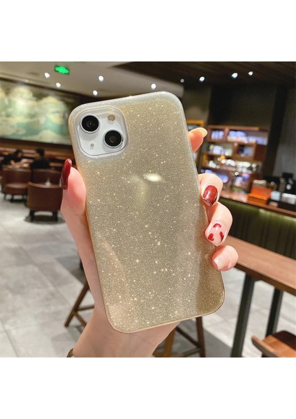 Apple iPhone 13 Kılıf Parlak Simli Muhteşem Görünüm, Sert ve Dayanıklı Iki Katmanlı Ultra Koruma Sert Silikon
