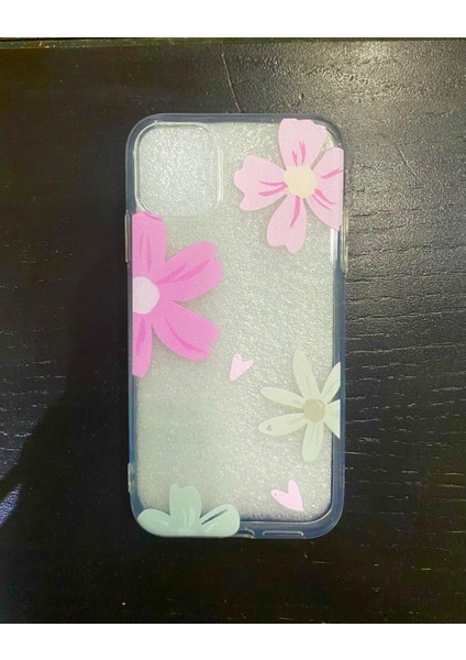 Iphone 11 Telefon Kılıfı Şeffaf Silikon Çiçek Temalı