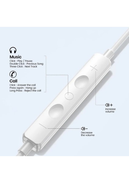 Kablolu iPhone Uyumlu Lightning Girişli Kulak İçi Mikrofonlu Kulaklık TN-H01