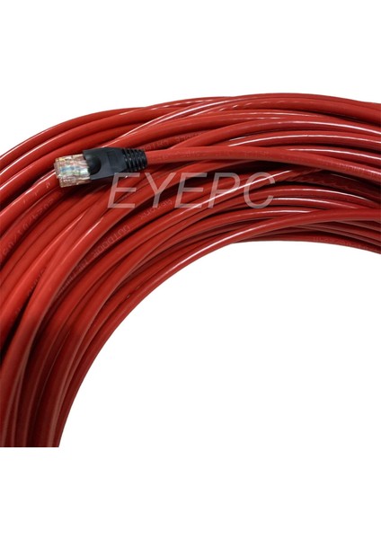 50 mt 50 Metre Diş Ortam Cat6 Kablo Modem Pc Bilgisayar Arasi Internet Kablosu Kırmızı Renk