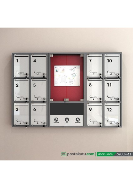 - 14 Dairelik Apartman Ilan Panosu ve Posta Kutusu