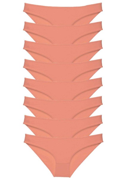 8 adet Süper Eko Set Likralı Kadın Slip Külot Pudra modelleri