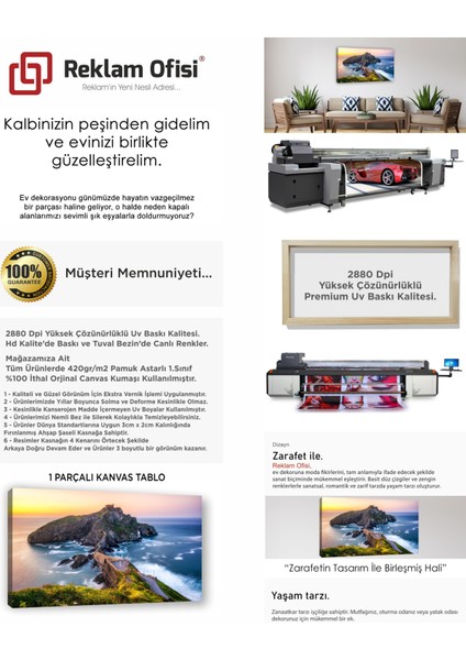 Kuzey Ispanya Manzara, Doğa Temalı Premium Kanvas Tablo