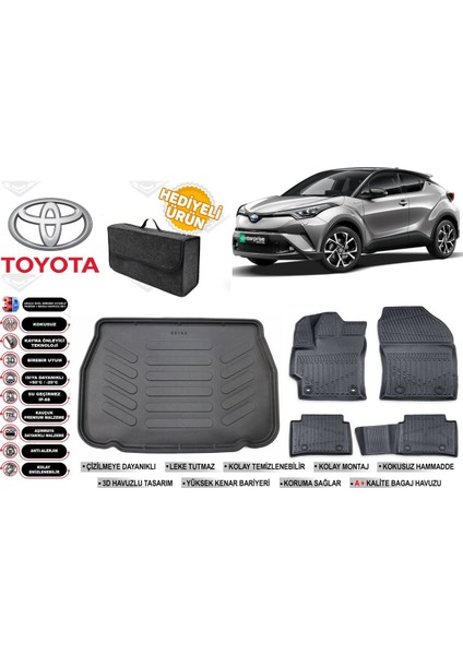 Toyota C-Hr 2018 Model Bagaj Havuzu+Paspas Seti Profesyonel Serisi Hediyeli