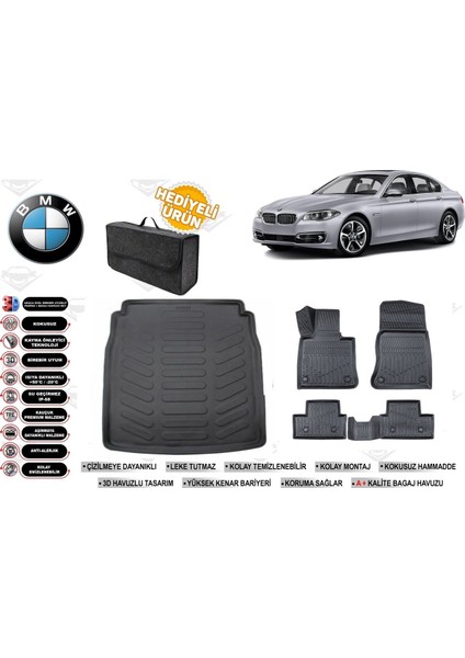 Bmw 5 Serisi F10 2013 Model Bagaj Havuzu+Paspas Seti Profesyonel Serisi Hediyeli