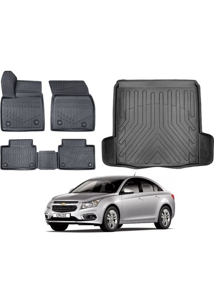 Chevrolet Cruze Sedan 2009 Model Çift Kulak Bagaj Havuzu Paspas Takımı Maxi Eva Serisi