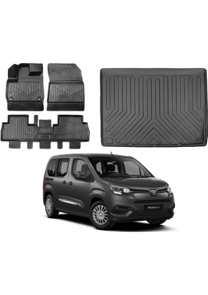 Toyota Proace Cıty 2024 Model Seperatörlü Bagaj Havuzu Paspas Takımı Maxi Eva Serisi