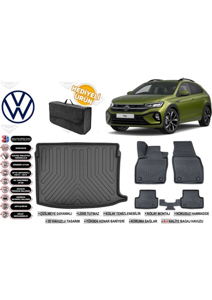 Volkswagen Taigo 2025 Model Üst Bagaj Havuzu+Paspas Seti Profesyonel Serisi Hediyeli