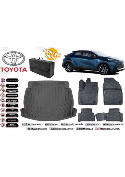 Toyota C-Hr 2025 Model Ses Sistemsiz Bagaj Havuzu+Paspas Seti Profesyonel Serisi Hediyeli