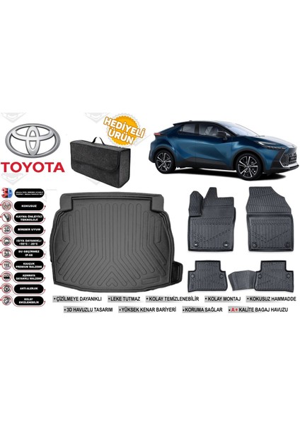 Toyota C-Hr 2025 Model Ses Sistemli Bagaj Havuzu+Paspas Seti Profesyonel Serisi Hediyeli