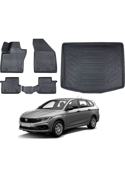 Fiat Egea Station Vagon 2024 Model Alt Bagaj Havuzu Paspas Takımı Maxi Eva Serisi